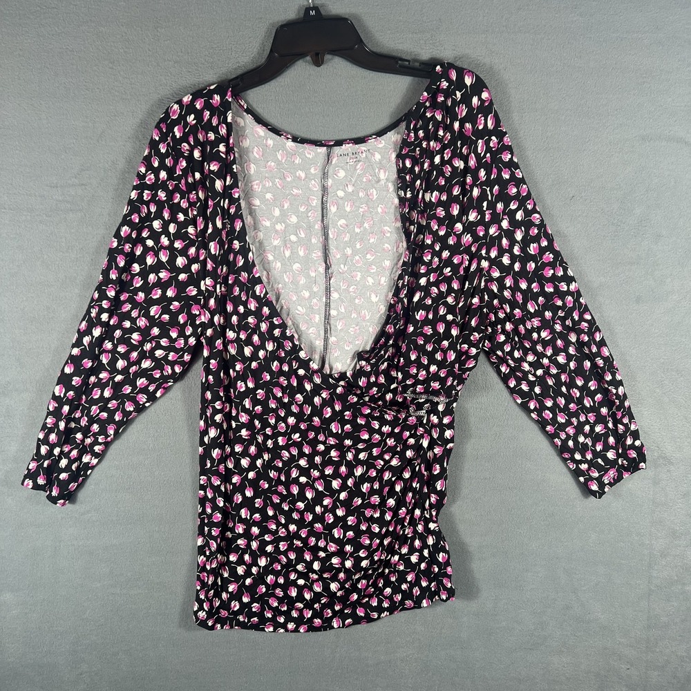 Lane Bryant Illusion Collection Women's Plus Size 22/24 Black Pink Floral Faux
